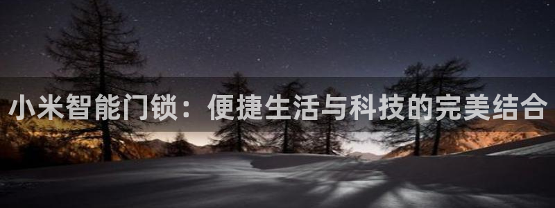 嘉峪关富联娱乐平台电话：小米智能门锁：便捷生活与科技的完美结