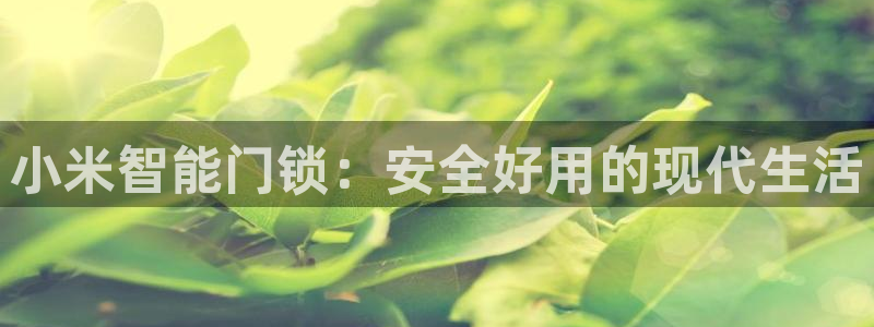 富联娱乐代理怎么样了啊：小米智能门锁：安全好用的现代生活
